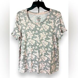 Rene Rofe Floral Pajama Ruffle Short Set | Very Soft | Size Medium